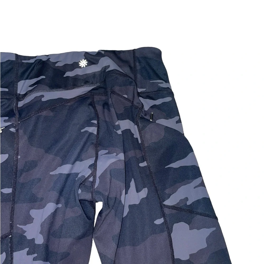 ATHLETA Women’s Gray Camo Print Leggings w/ Pockets Size Small